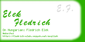 elek fledrich business card